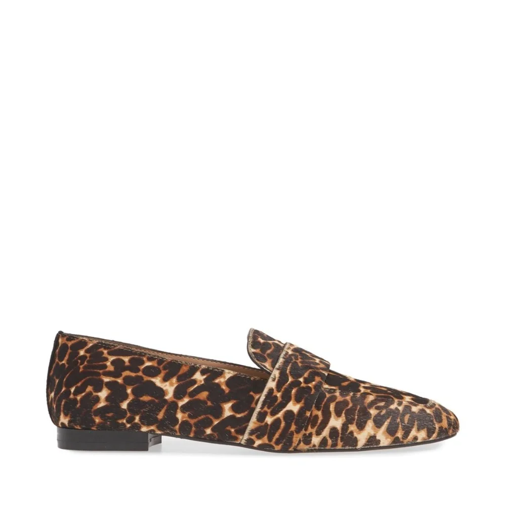 Halogen Lucy Genuine Calf Hair Loafer Chocolate Leopard 6M New in Box